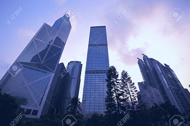 Bank Of China Tower, Cheung Kong Center And HSBC Building In Hongkong By  Sunset Stock Photo, Picture And Royalty Free Image. Image 5926363.